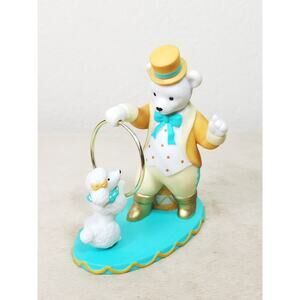 Avon Circus Bears Pierre & Poodle 4" Figurine The Ring Master 1993 Porcelain Vtg